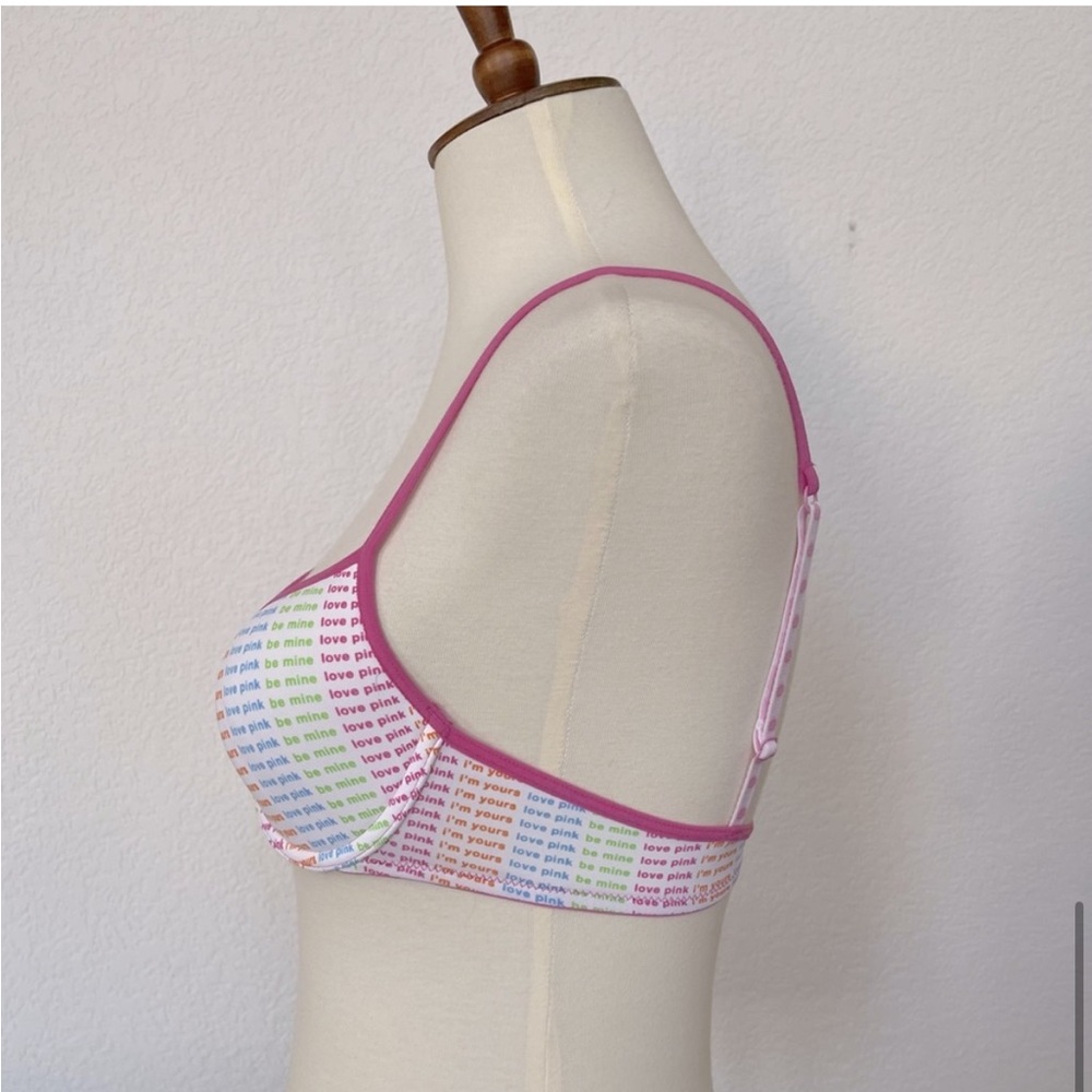 NWOT—Victoria’s Secret Pink cute multicolored saying bra sz 32B - Picture 6 of 7
